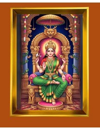 Bhuvaneshvari Golden Photo Frame - 12x16 Inches | Elegant Wooden Frame For Home, Office & Temple Decoration | Spiritual Wall & Table Decor And Gift Item (F9884)