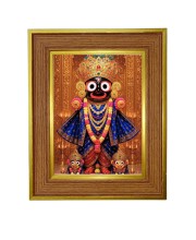 Lord Jaganaath Photo Frame 14x18 Inches-Brown Wooden Frame For Home, Office & Temple Decoration And Gifting (F6245)