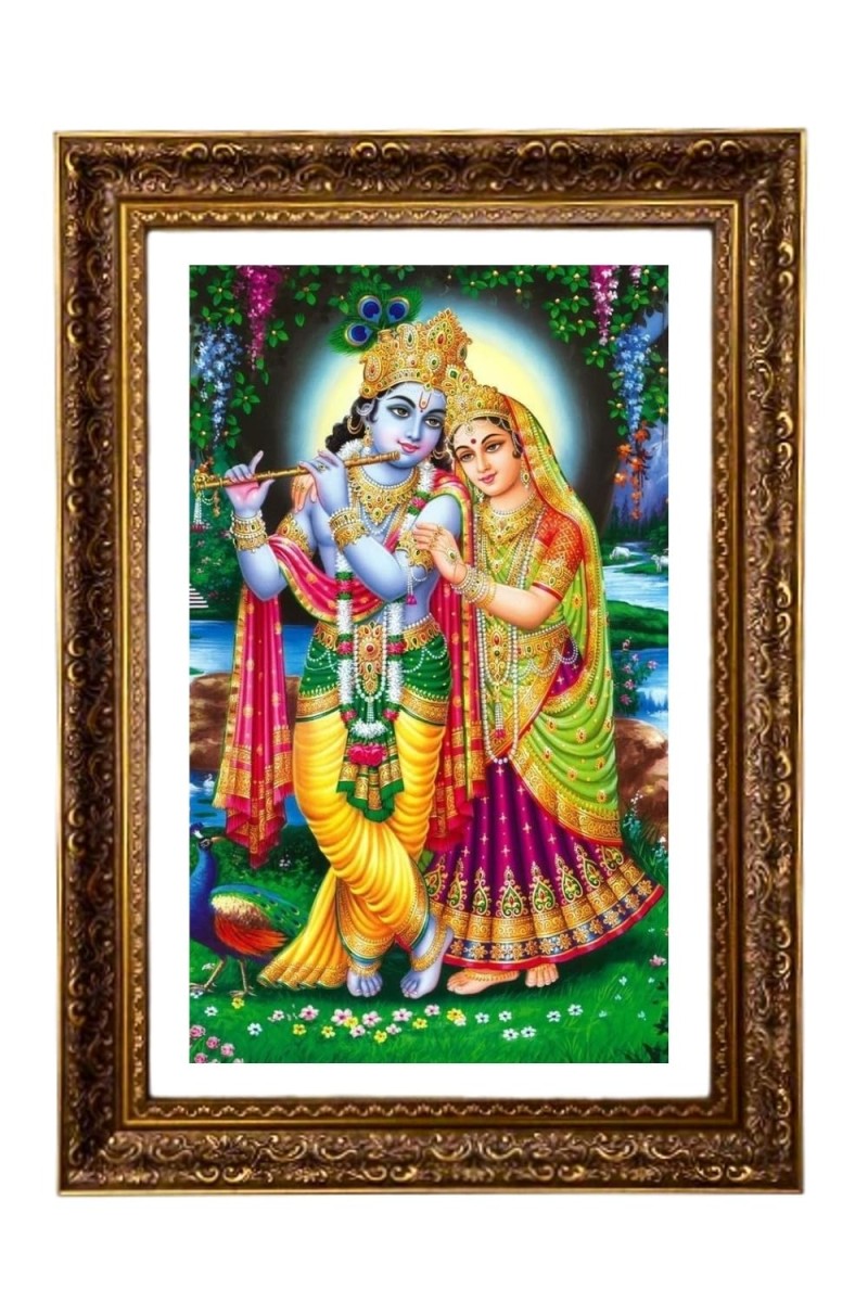 Divine Radha & Krishna Big Photo Frame - 20x28 Inches For Home,Temple & Office Decoration (F11197)