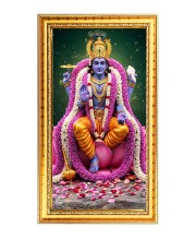 Lord Vishnu Digital Golden Color Photo Frame | Hindu Religious Wall Decor | 8x15 Inches - Inspirational Wall Art For Office, Home Decor - Ideal Spiritual Gift (F10224)