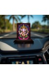 Car Desk/Table Top Lord Ganesha Wooden Photo Stand 3x4 Inches, Compact & Stylish Spiritual Display For Car, Home & Office (Pack Of 1) (F14155)