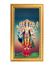 Lord Murugaan Digital Golden Color Photo Frame | Hindu Religious Wall Decor | 10x17 Inches - Inspirational Wall Art For Office, Home Decor - Ideal Spiritual Gift (F10197)