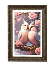 Cockatiels (Nymphicus Hollandicus). Big Photo Frame - 20x28 Inches For Home,Temple & Office Decoration (F10697)