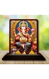 Car Desk/Table Top Lord Ganesha Wooden Photo Stand â€“ 3x4 Inches, Compact & Stylish Spiritual Display For Car, Home & Office (Pack Of 1) (F15078)