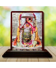 Car Desk/Table Top Mahakaleshwar Jyotirlinga Wooden Photo Stand 3x4 Inches, Compact & Stylish Spiritual Display For Car, Home & Office (Pack Of 1) (F14482)