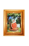 Baba Lokenath Brahmachari Golden Designer Photo Frame | 10x14 Inch Religious Wall Hanging Frame For Home & Office Decoration | Hindu Deity Baba Lokenath Brahmachari Spiritual Gift Item
