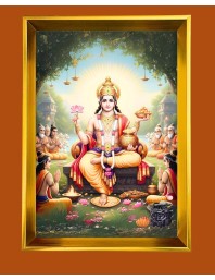 Lord Muruga Golden Photo Frame - 18x22 Inches | Elegant Wooden Frame For Home, Office & Temple Decoration | Spiritual Wall & Table Decor And Gift Item (F9545)