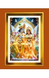 Divine Radha Krishna Golden Photo Frame - 10x14 Inches | Elegant Wooden Frame For Home, Office & Temple Decoration | Spiritual Wall & Table Decor And Gift Item (F9682)
