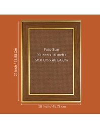 Gautam Buddha Photo Frame 18x22 Inches-Brown Wooden Frame For Home, Office & Temple Decoration And Gifting (F6332)