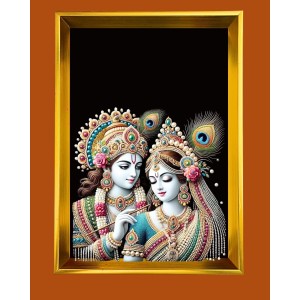 Divine Radha And Krishna Golden Photo Frame - 16x20 Inches | Elegant Wooden Frame For Home, Office & Temple Decoration | Spiritual Wall & Table Decor And Gift Item (F9930) Divine Radha And Krishna Golden Photo Frame - 16x20 Inches | Elegant Wooden Frame For Home, Office & Temple Decoration | Spiritual Wall & Table Decor And Gift Item (F9930)
