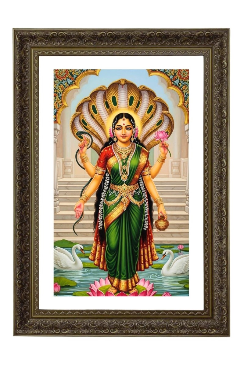 Maa Manasha Devi Big Photo Frame - 20x28 Inches For Home,Temple & Office Decoration (F11006)
