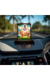Car Desk/Table Top Lord Dattatreya Wooden Photo Stand 3x4 Inches, Compact & Stylish Spiritual Display For Car, Home & Office (Pack Of 1) (F14639)