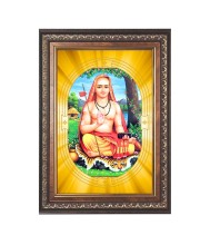 Adi Shankaracharya Spiritual Guru Digital Photo In Designer Frame, Size 10x16 Inch | Hindu Religious Picture For Home Temple, Office & Gift | Wall Art & Pooja Decor (F10450)