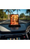 Car Desk/Table Top Lord Krishna Wooden Photo Stand 3x4 Inches, Compact & Stylish Spiritual Display For Car, Home & Office (Pack Of 1) (F14399)