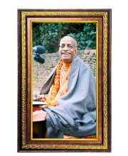 Bhaktivedanta Swami Prabhupada Digital Golden Balck Color Photo Frame | Hindu Religious Wall Decor | 10x16 Inches - Inspirational Wall Art For Office, Home Decor - Ideal Spiritual Gift (F16775)