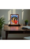 Car Desk/Table Top Lord Radha Krishn Wooden Photo Stand â€“ 3x4 Inches, Compact & Stylish Spiritual Display For Car, Home & Office (Pack Of 1) (F15097)