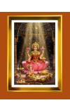 Mata Lakhsmi Golden Photo Frame - 18x22 Inches | Elegant Wooden Frame For Home, Office & Temple Decoration | Spiritual Wall & Table Decor And Gift Item (F9559)