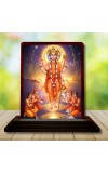 Car Desk/Table Top Lord Dattatreya Wooden Photo Stand 3x4 Inches, Compact & Stylish Spiritual Display For Car, Home & Office (Pack Of 1) (F14339)
