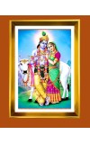 Golden Photo Frame - 10x14 Inches | Elegant Wooden Frame For Home, Office & Temple Decoration | Spiritual Wall & Table Decor and Gift Item
