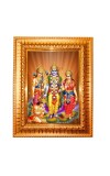 Ram Darbar Golden Designer Photo Frame | 10x14 Inch Religious Wall Hanging Frame For Home & Office Decoration | Hindu Deity Ram Darbar Spiritual Gift Item
