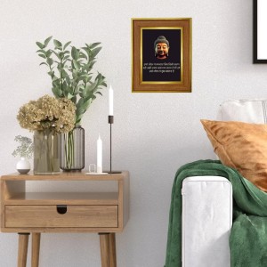 Buddha Photo Frame 14x18 Inches-Brown Wooden Frame For Home, Office & Temple Decoration And Gifting (F6327)