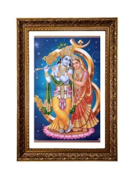 Divine Radha Krishna Big Photo Frame - 20x28 Inches For Home,Temple & Office Decoration (F11278)