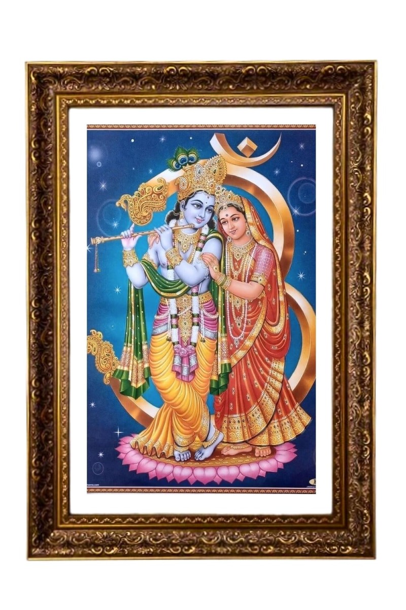 Divine Radha Krishna Big Photo Frame - 20x28 Inches For Home,Temple & Office Decoration (F11278)