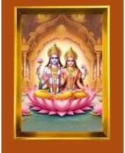 Golden Photo Frame - 10x14 Inches | Elegant Wooden Frame For Home, Office & Temple Decoration | Spiritual Wall & Table Decor and Gift Item