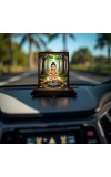 Car Desk/Table Top Swamiye Saranam Ayyappa Wooden Photo Stand 3x4 Inches, Compact & Stylish Spiritual Display For Car, Home & Office (Pack Of 1) (F14215)