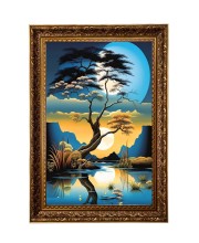 Painting Tree Big Photo Frame - 20x28 Inches For Home,Temple & Office Decoration (F11225)