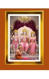 Lord Rama, Sita,Lakshmana & Hanuman Golden Photo Frame - 14x18 Inches | Elegant Wooden Frame For Home, Office & Temple Decoration | Spiritual Wall & Table Decor And Gift Item (F9529)