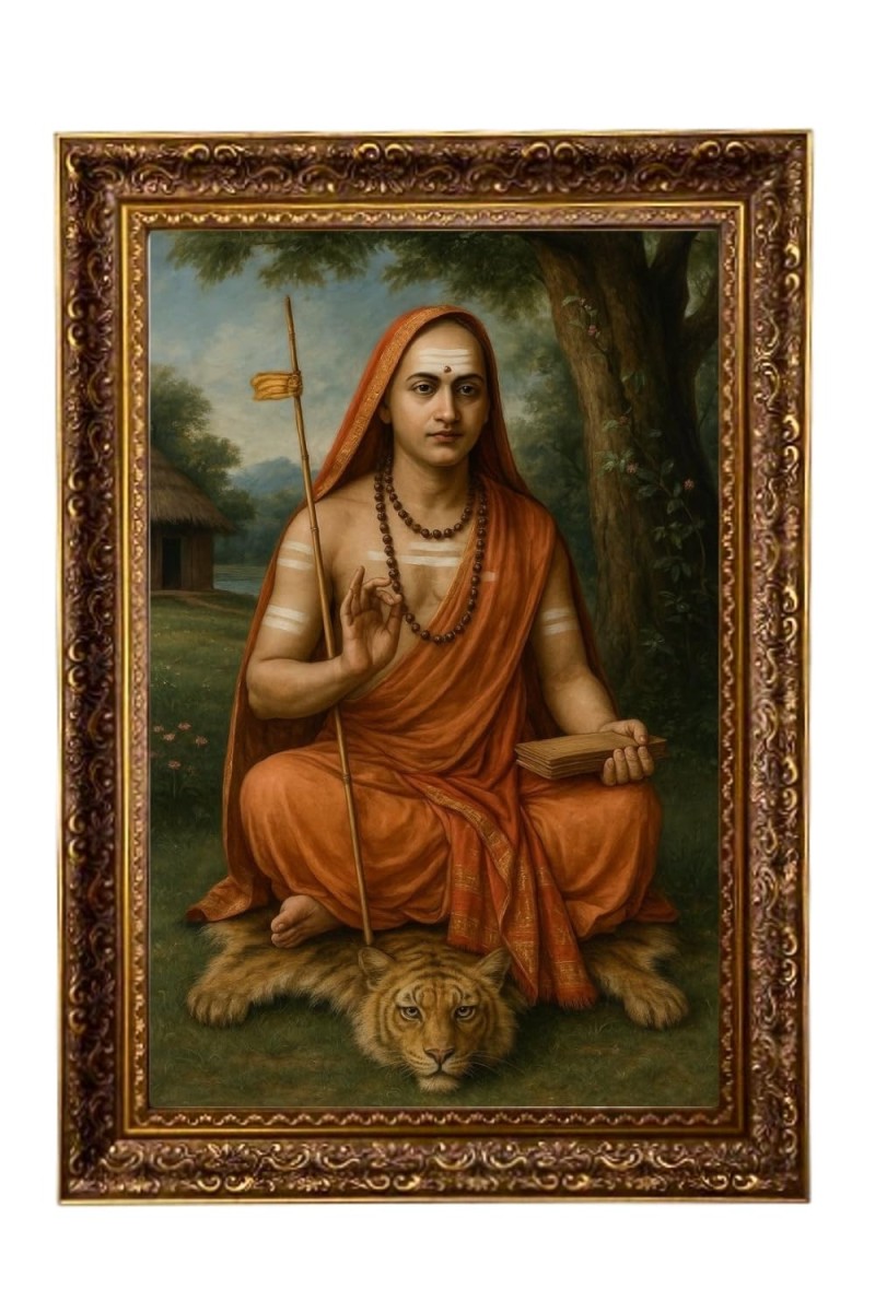 Adi Shankaracharya Big Photo Frame - 20x28 Inches For Home,Temple & Office Decoration (F11173)