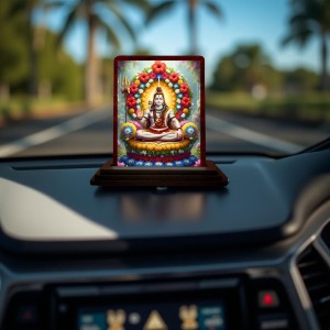 Car Desk/Table Top Lord Shiva Wooden Photo Stand 3x4 Inches, Compact & Stylish Spiritual Display For Car, Home & Office (Pack Of 1) (F14269) Car Desk/Table Top Lord Shiva Wooden Photo Stand 3x4 Inches, Compact & Stylish Spiritual Display For Car, Home & Office (Pack Of 1) (F14269)