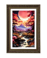 Beautiful Sunset Riverside Big Photo Frame - 20x28 Inches For Home,Temple & Office Decoration (F10756)