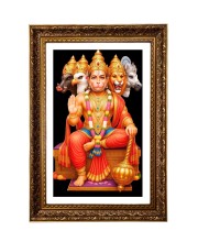 Panchamukhi Lord Hanuman Big Photo Frame - 20x28 Inches For Home,Temple & Office Decoration (F11189)