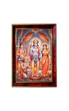 Lord Rama Sita Laxman Hanuman Photo Frame For Wall & Table | 7x9 Inch Golden Cherry Finish | Decorative Lord Rama Sita Laxman Hanuman Photo Frame For Home, Office & Pooja Room (F11783)