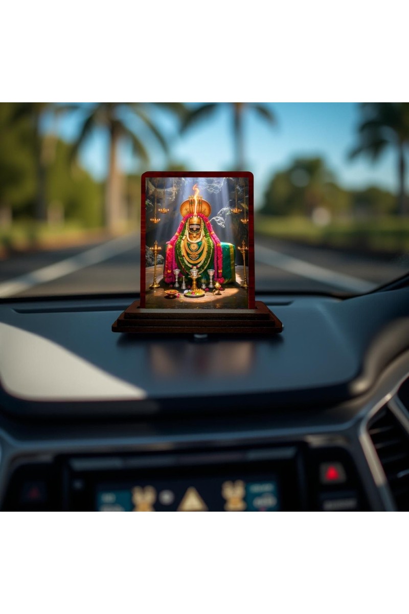 Car Desk/Table Top Arulmigu Annamalaiyar(Lord Shivaa) Wooden Photo Stand 3x4 Inches, Compact & Stylish Spiritual Display For Car, Home & Office (Pack Of 1) (F14315)
