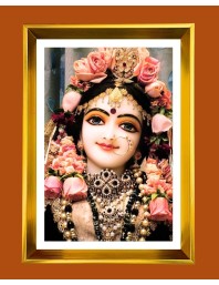 Divine Radha Rani Golden Photo Frame - 14x18 Inches | Elegant Wooden Frame For Home, Office & Temple Decoration | Spiritual Wall & Table Decor And Gift Item (F9464)