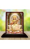 Car Desk/Table Top Goddess Lakshmi Wooden Photo Stand 3x4 Inches, Compact & Stylish Spiritual Display For Car, Home & Office (Pack Of 1) (F14520)