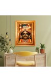 Divine Krishna Golden Designer Photo Frame | 10x14 Inch Religious Wall Hanging Frame For Home & Office Decoration | Hindu Deity Spiritual Gift Item