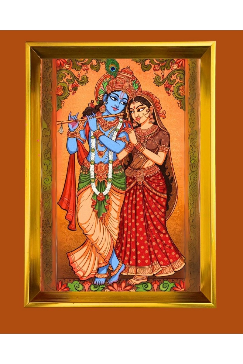Golden Photo Frame - 10x14 Inches | Elegant Wooden Frame For Home, Office & Temple Decoration | Spiritual Wall & Table Decor and Gift Item