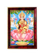 Goddess Laxmi Photo Frame For Wall & Table | 7x9 Inch Golden Cherry Finish | Decorative Goddess Laxmi Photo Frame For Home, Office & Pooja Room (F11645)