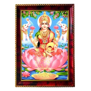 Goddess Laxmi Photo Frame For Wall & Table | 7x9 Inch Golden Cherry Finish | Decorative Goddess Laxmi Photo Frame For Home, Office & Pooja Room (F11645) Goddess Laxmi Photo Frame For Wall & Table | 7x9 Inch Golden Cherry Finish | Decorative Goddess Laxmi Photo Frame For Home, Office & Pooja Room (F11645)