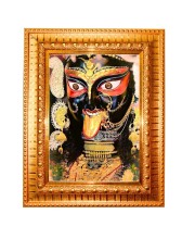 Joy Boro Maa Golden Designer Photo Frame | 10x14 Inch Religious Wall Hanging Frame For Home & Office Decoration | Hindu Deity Joy Boro Maa Spiritual Gift Item