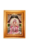 Divine Ganesha Golden Designer Photo Frame | 12x16 Inch Religious Wall Hanging Frame For Home & Office Decoration | Hindu Deity Spiritual Gift Item