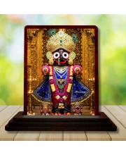 Car Desk/Table Top Lord Jagannath Wooden Photo Stand 3x4 Inches, Compact & Stylish Spiritual Display For Car, Home & Office (Pack Of 1) (F14587)