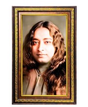 Paramahamsa Yoganananda Digital Golden Balck Color Photo Frame | Hindu Religious Wall Decor | 10x16 Inches - Inspirational Wall Art For Office, Home Decor - Ideal Spiritual Gift (F16834)
