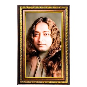 Paramahamsa Yoganananda Digital Golden Balck Color Photo Frame | Hindu Religious Wall Decor | 10x16 Inches - Inspirational Wall Art For Office, Home Decor - Ideal Spiritual Gift (F16834)
