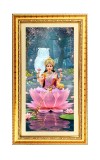Mata Laxmi Digital Golden Color Photo Frame | Hindu Religious Wall Decor | 12x19 Inches - Inspirational Wall Art For Office, Home Decor - Ideal Spiritual Gift (F10387)