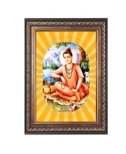 Sripada Srivallabha Spiritual Guru Digital Photo In Designer Frame, Size 10x16 Inch | Hindu Religious Picture For Home Temple, Office & Gift | Wall Art & Pooja Decor (F10442)
